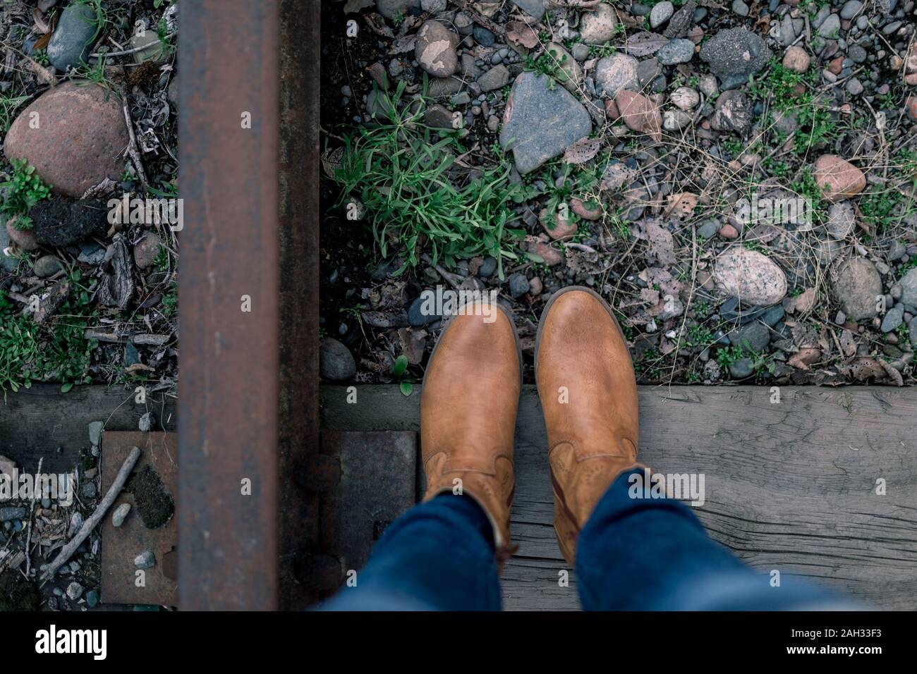 Paar Füße, vorwärts bewegen Stockfoto