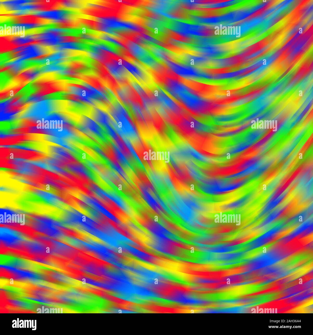 Abstrakte helle und farbenfrohe Strömung von Teilchen im Raum, die in Form von Wellen im Meer.. Stockfoto