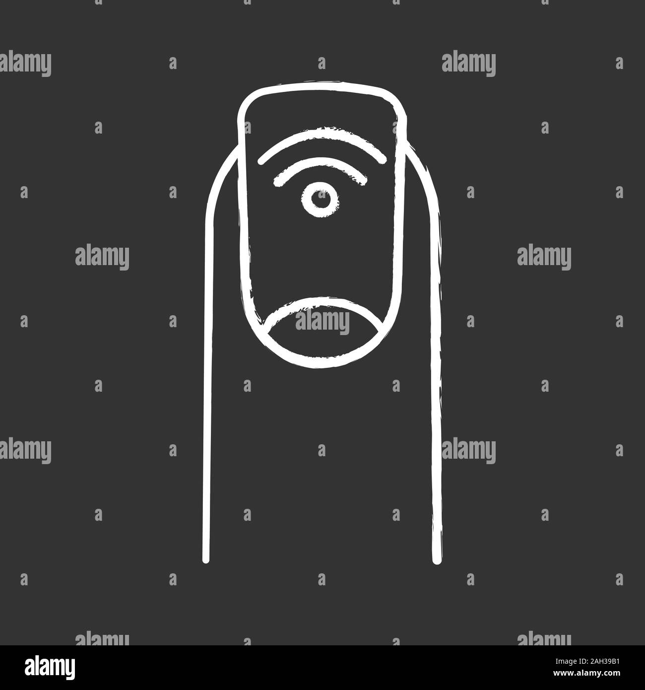 NFC Maniküre chalk Symbol. In der Nähe von Feld Fingernagel. RFID-Aufkleber. Nagel NFC-Tag. Die kontaktlose Technologie. Isolierte vektor Tafel Abbildungen Stock Vektor