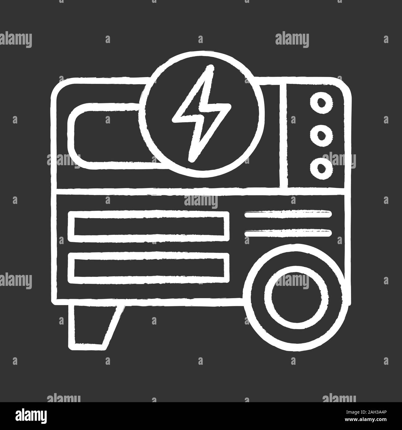 Portable Power Generator chalk Symbol. Home Generator. Isolierte vektor Tafel Abbildungen Stock Vektor