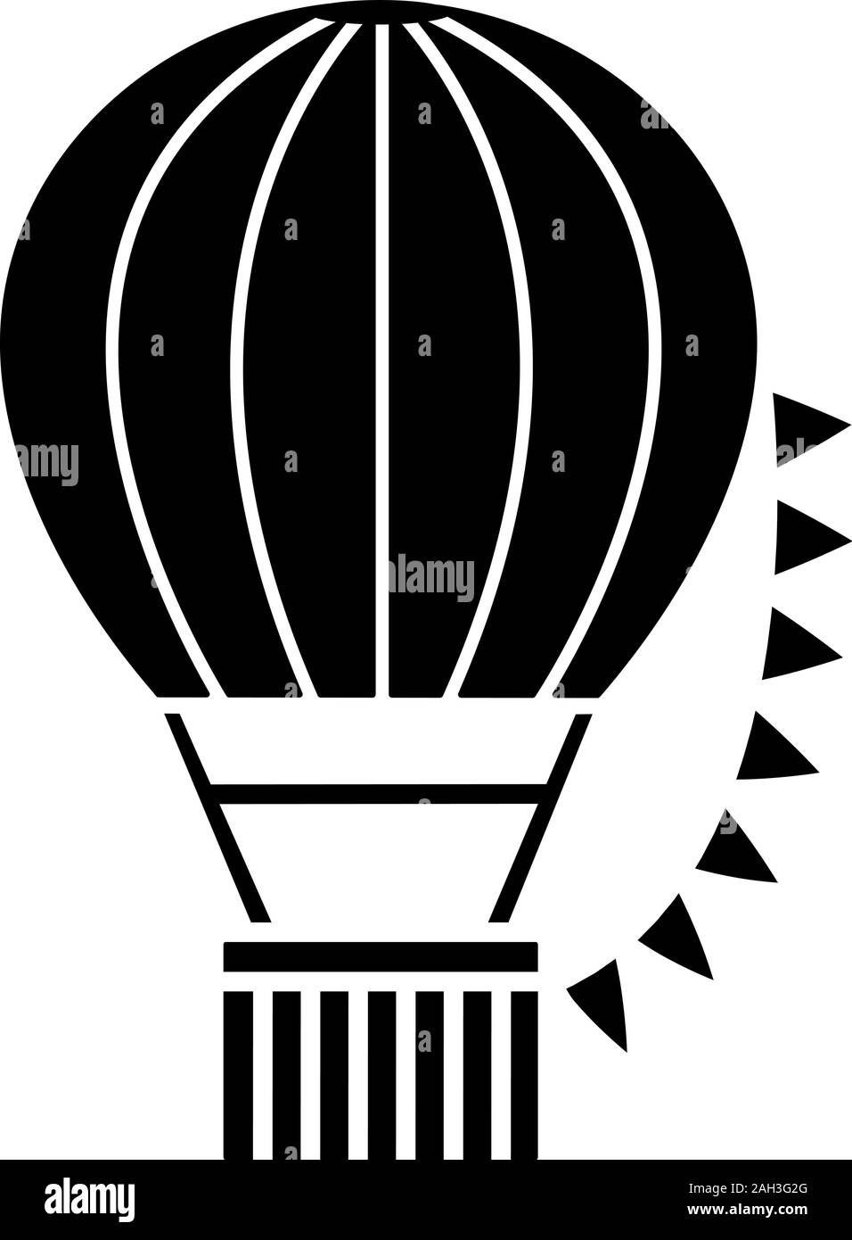 Hot Air Balloon Festival glyph Icon. Aerostat. Silhouette Symbol. Negativer Platz. Vektor isoliert Abbildung Stock Vektor