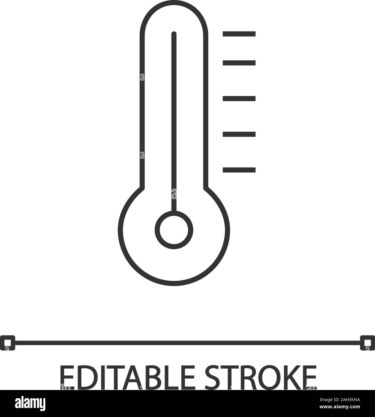 Thermometer lineare Symbol. Dünne Linie Abbildung. Temperatur messung