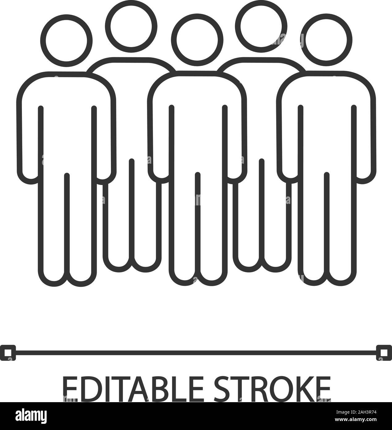 Sitzung lineare Symbol. Die Demonstranten. Dünne Linie Abbildung. Gruppe von Menschen. Wähler, Wähler. Soziale, politische Bewegung Teilnehmer. Masse. Vektor i Stock Vektor