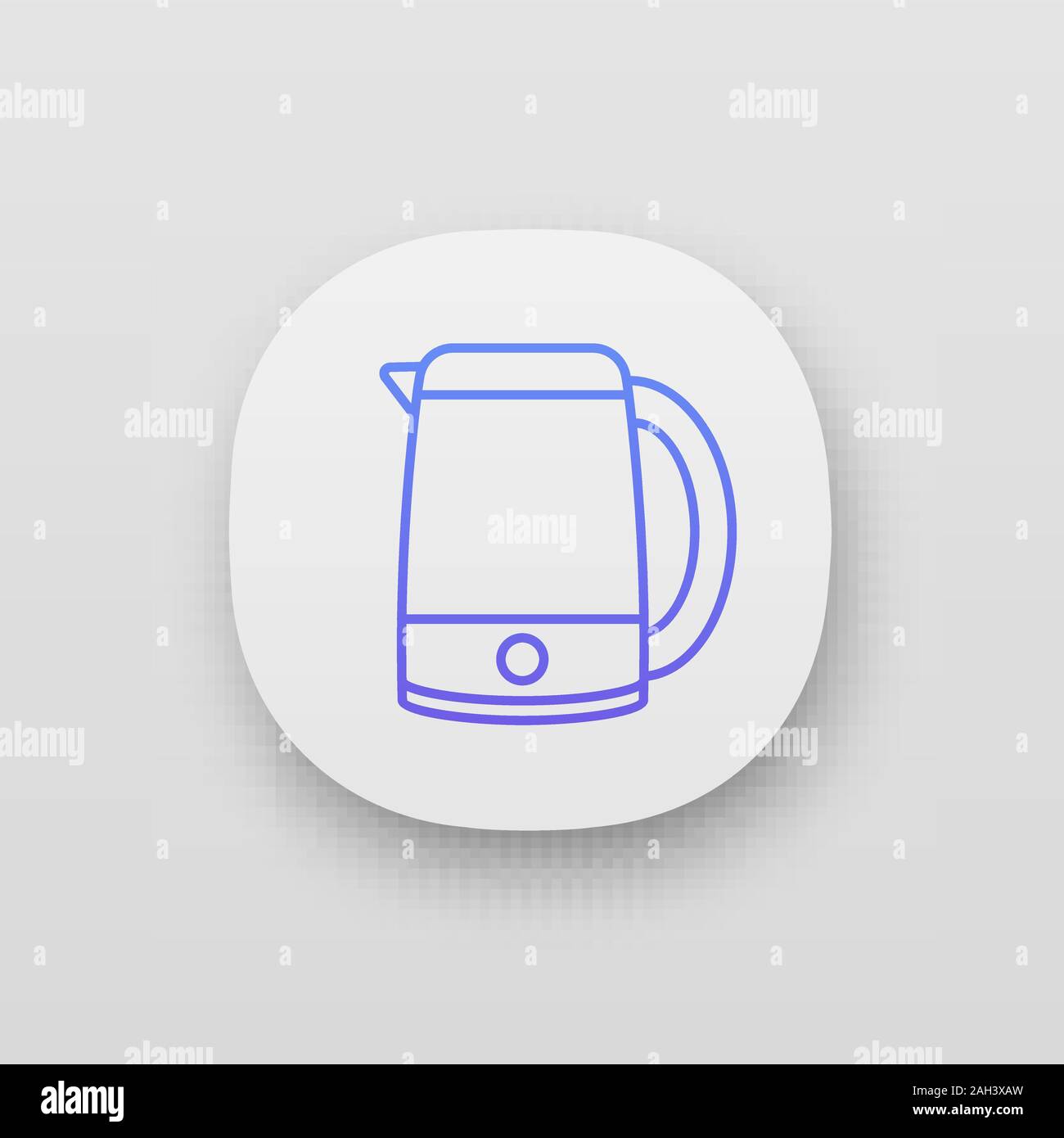 Wasserkocher App Symbol. UI/UX-Benutzeroberfläche. Heißes Wasser pot. Küche Gerät. Web oder mobile Anwendung. Vektor isoliert Abbildung Stock Vektor