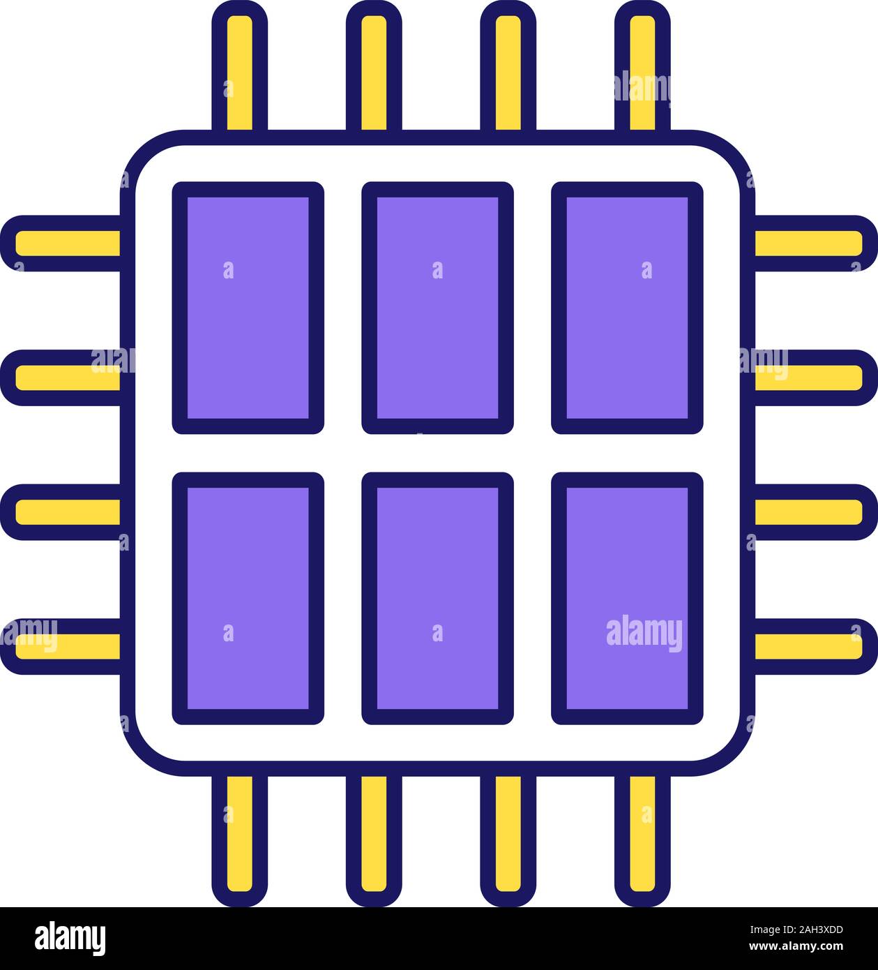 Hexa Core Cpu Example Cartoon illustration computer cpu unit -Fotos und -Bildmaterial in ...