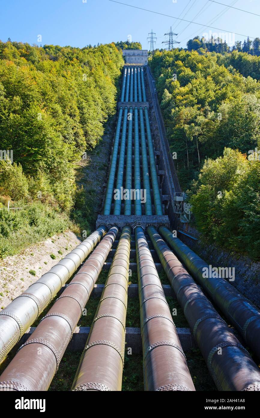 Deutschland, Bayern, Kochel am See, Pipeline Walchensee Kraftwerk Stockfoto