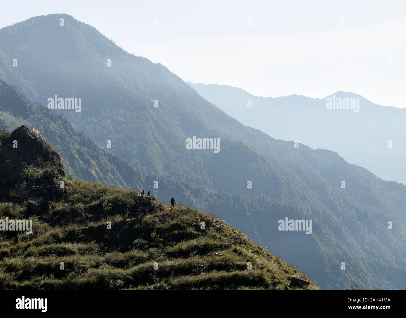 Dhaulagiri Circuit Trek bei Dobang, Himalaya, Nepal Stockfoto