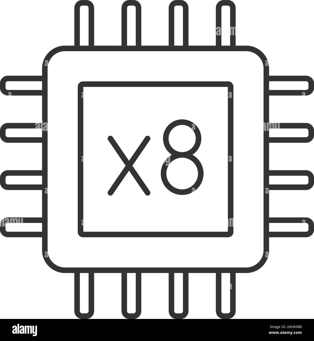 Octa-Prozessor lineare Symbol. Dünne Linie Abbildung. Acht Mikroprozessor.  Microchip, Chipsatz. CPU. Multi-core-Prozessor. Integrierte Schaltung  Stock-Vektorgrafik - Alamy