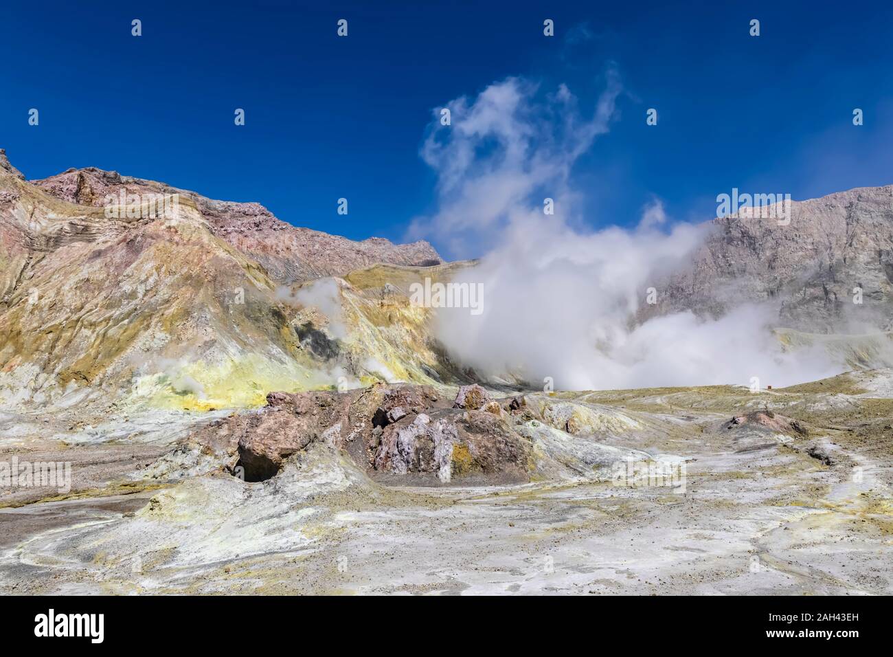 Neuseeland, Nordinsel, Whakatane, Aktive fumarolen der Weißen Insel (whakaari) Stockfoto