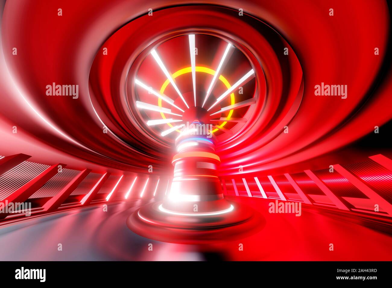 3D-Darstellung der hell leuchtenden Sci-fi-Reaktor Stockfoto