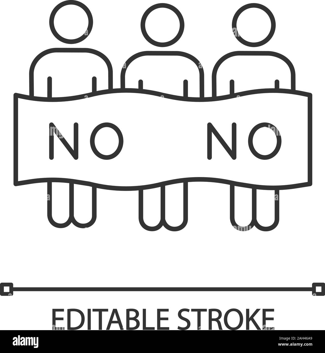 Protest Veranstaltung lineare Symbol. Politischer Protest. Aktivisten. Dünne Linie Abbildung. Soziale Bewegung. Die öffentliche Meinung. Demonstration, Konferenz. Kollektive ein Stock Vektor