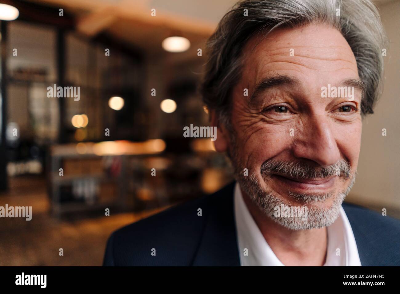 Portrait von lächelnden älteren Geschäftsmann im Büro Stockfoto
