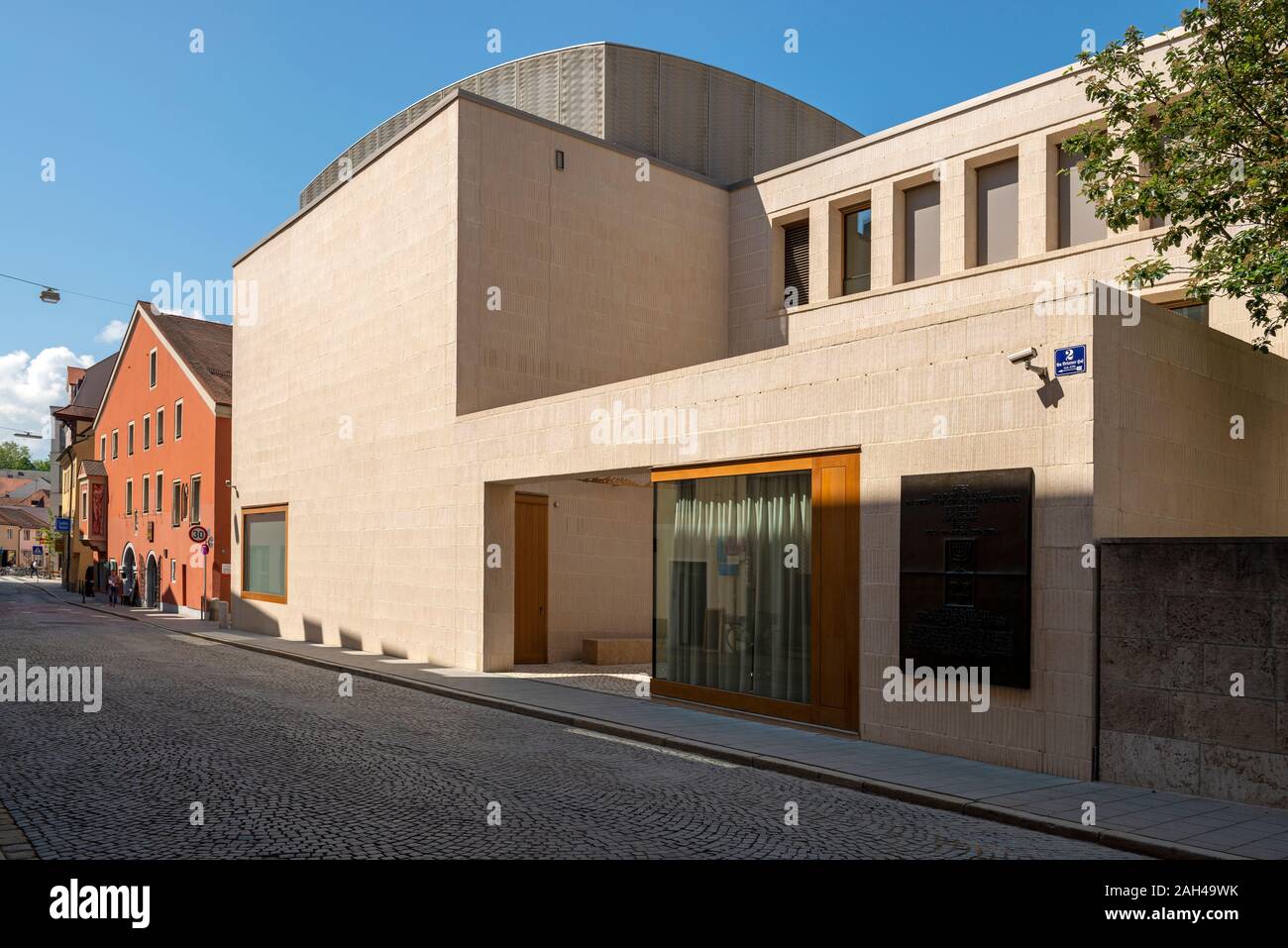 Deutschland, Bayern, Regensburg, Äußere der modernen Synagoge Stockfoto