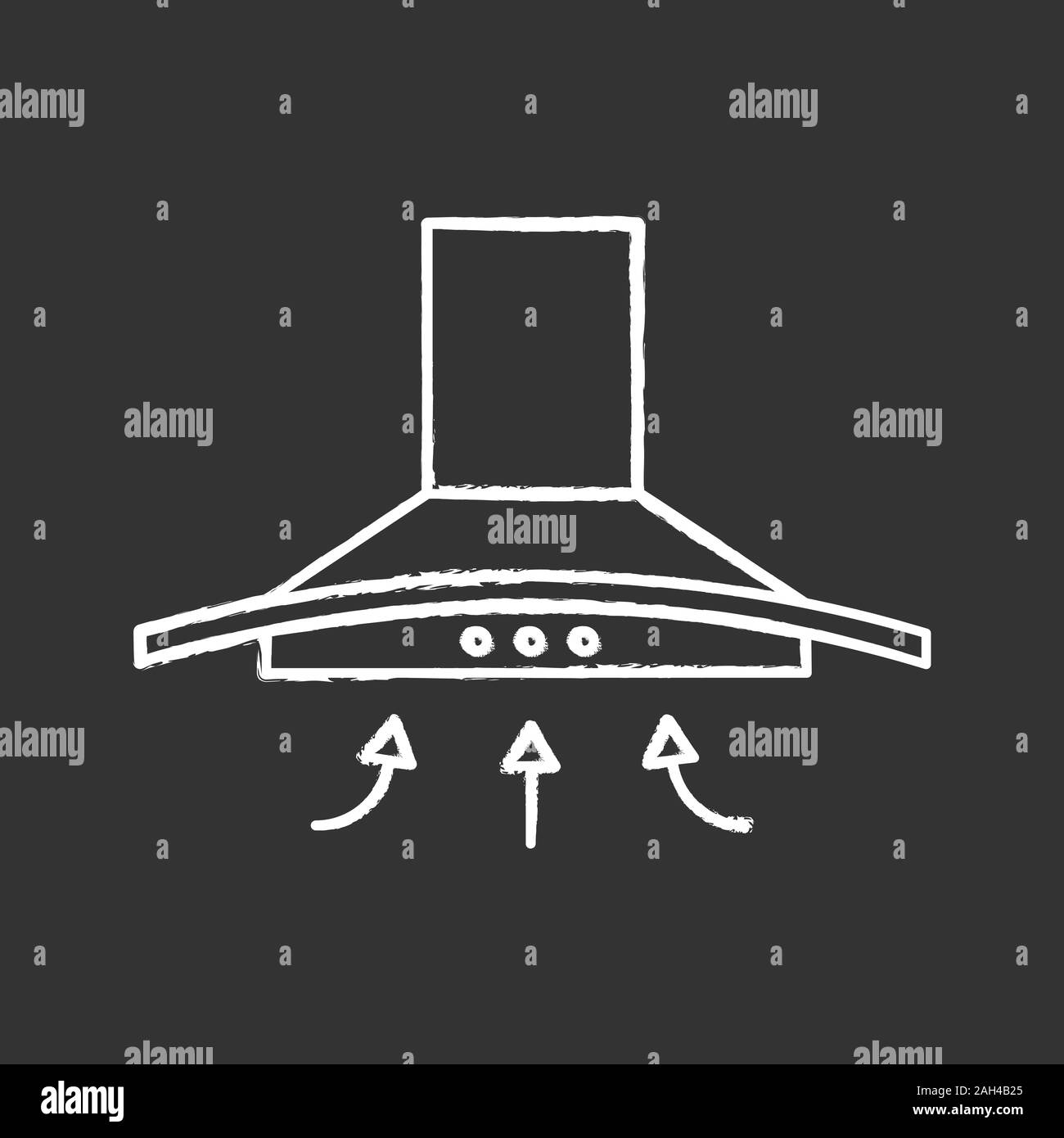 Dunstabzugshaube chalk Symbol. Küche Dunstabzugshaube. Dunstabzugshaube. Küche Auspuff. Haushaltsgeräte. Isolierte vektor Tafel Abbildung Stock Vektor