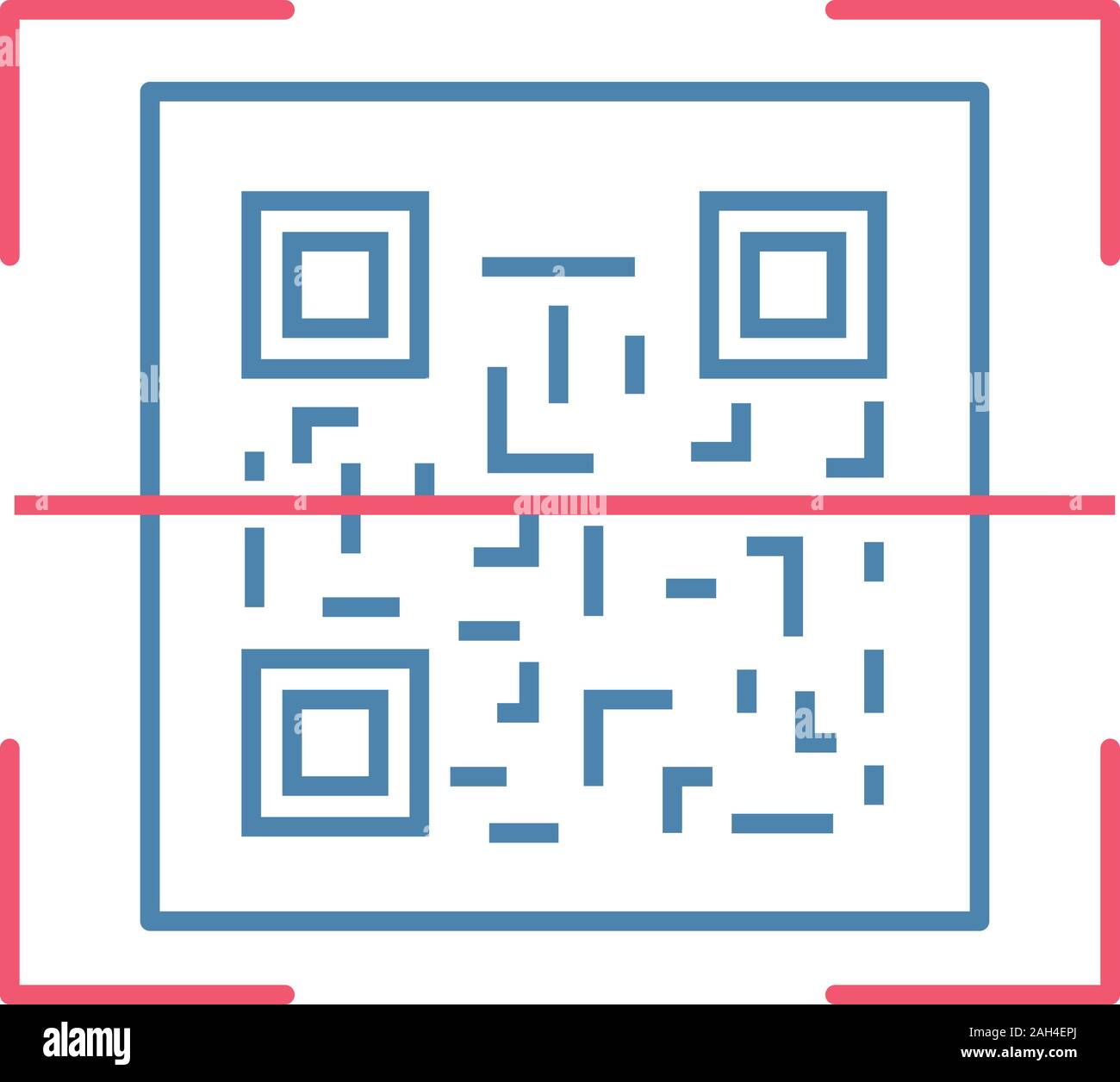 QR-Code scannen Farbe Symbol. 2D Code lesen App. Matrix Barcode Scanner. Zweidimensionale Barcodes. Isolierte Vector Illustration Stock Vektor