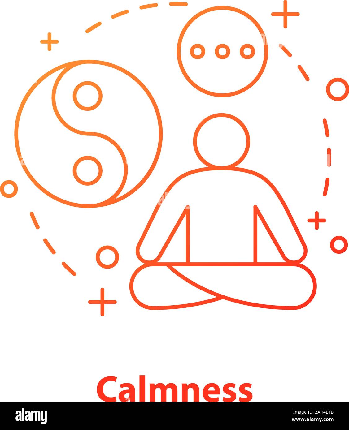 Ruhe Konzept Symbol. Wellness Idee dünne Linie Abbildung. Meditation, Yoga. Vektor isoliert Maßbild Stock Vektor