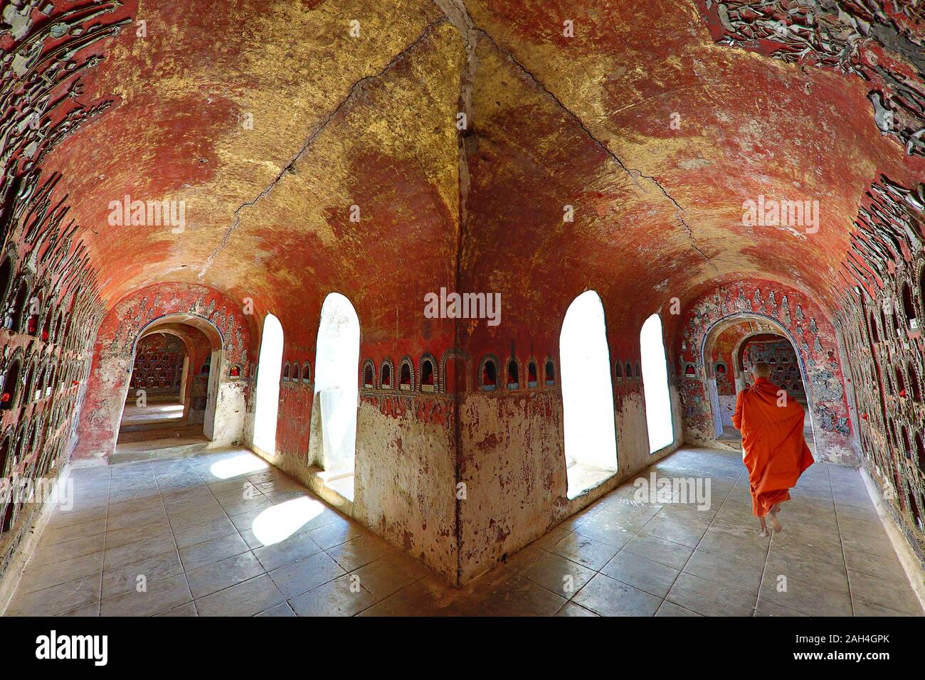 Alte Kloster Shwe Yan Phe Kloster, in Nyaung Shwe, Myanmar bekannt Stockfoto