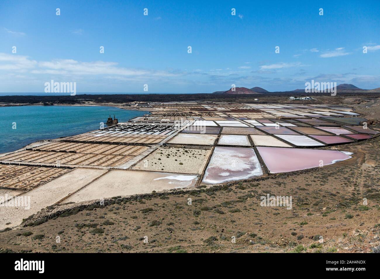 Salinas de Janubio, Salinen, Lanzarote, Kanarische Inseln, Spanien Stockfoto