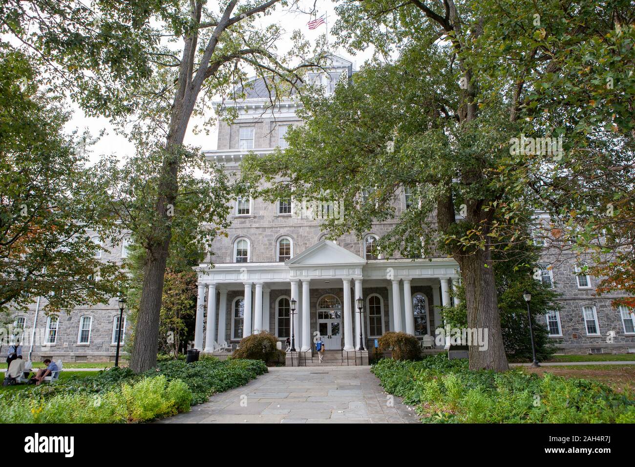 Vorderen Eingang, Parrish Hall, Swarthmore College, Swarthmore, Pennsylvania, USA Stockfoto