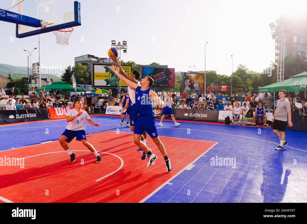 3x3 Satellit Turnier, City Mall, Skopje, Mazedonien 2019 Stockfoto