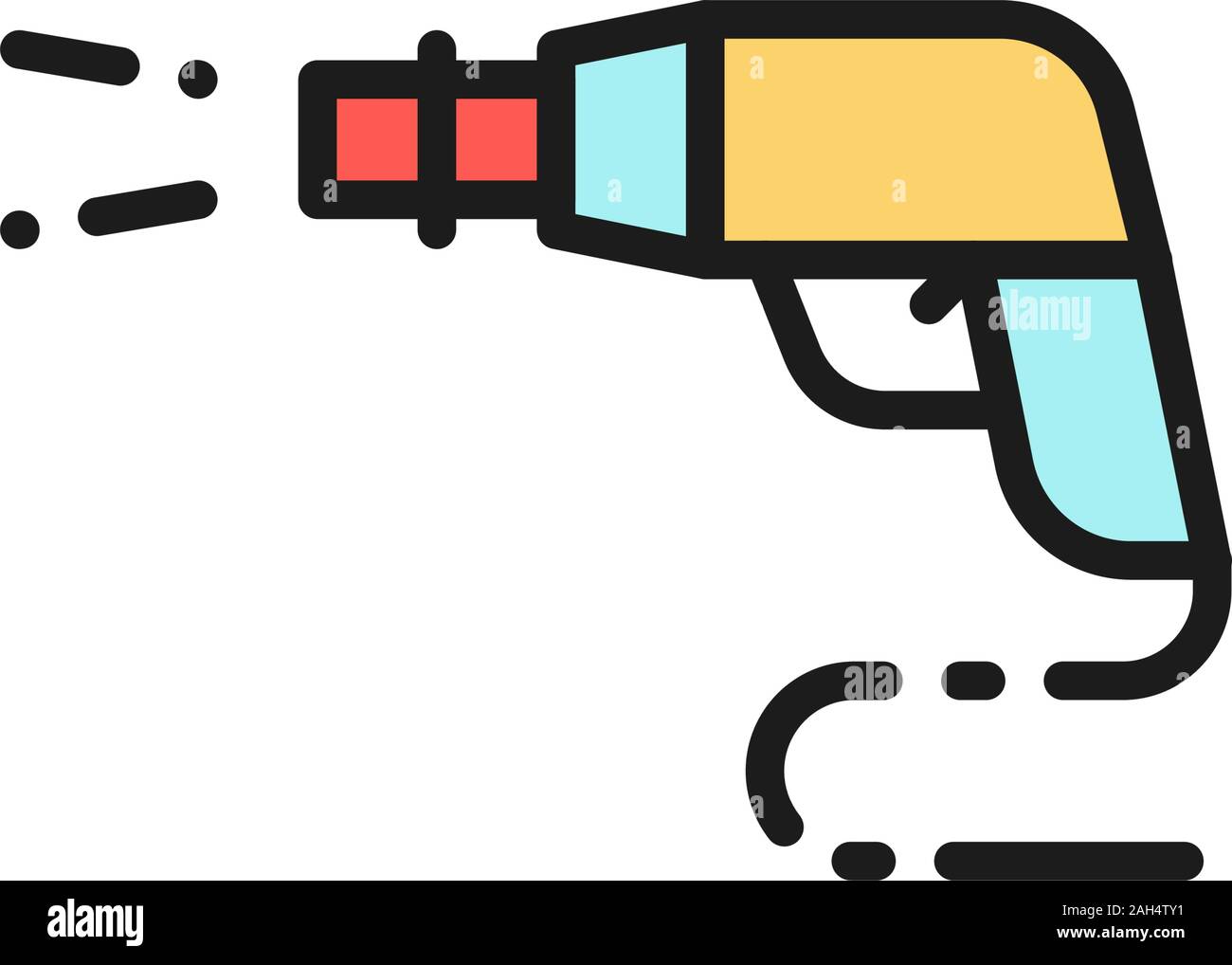Hoher Druck car wash Spritzpistole flachbild Color Line Symbol  Stock-Vektorgrafik - Alamy