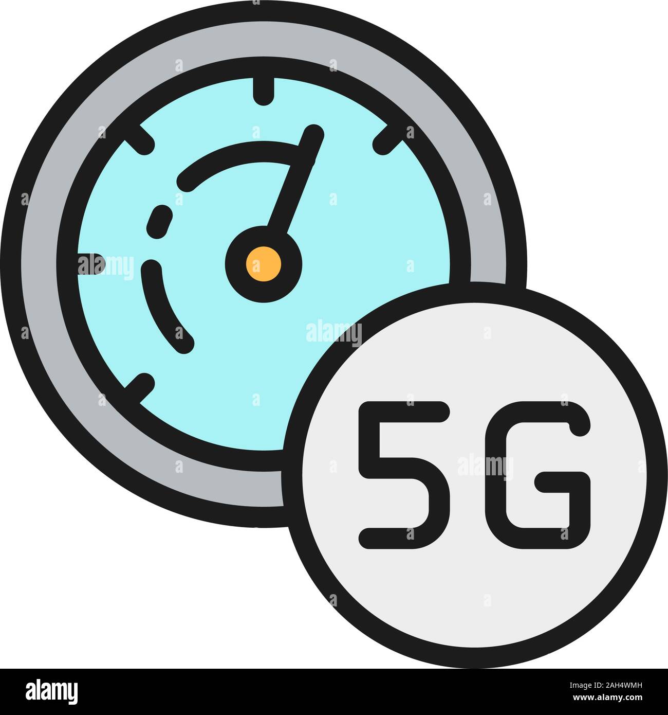 Vector high speed 5G internet flat Color Line Symbol. Stock Vektor
