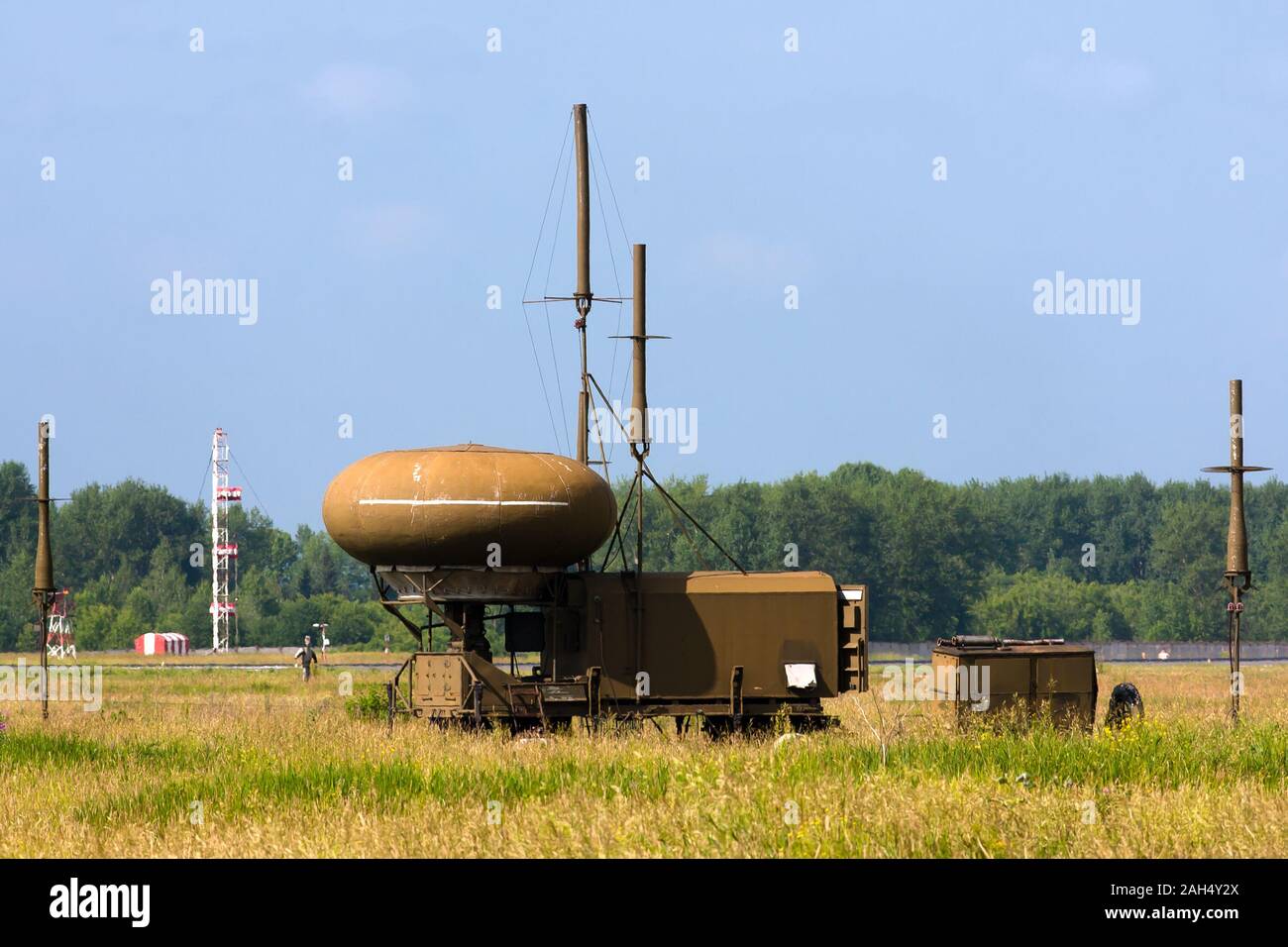 Radar Station beim airdrome Stockfoto