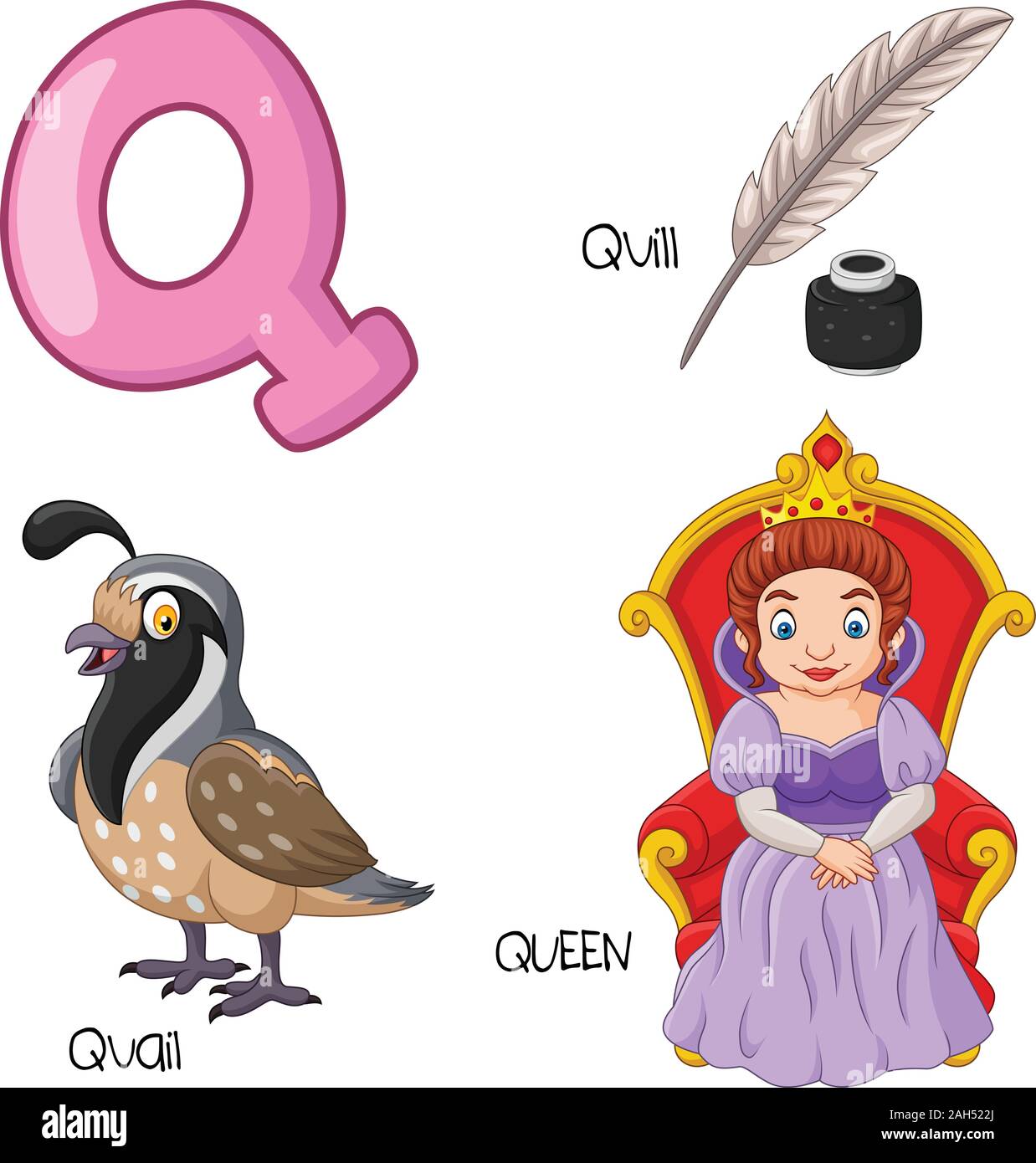 Illustration des Q-alphabet Stock Vektor