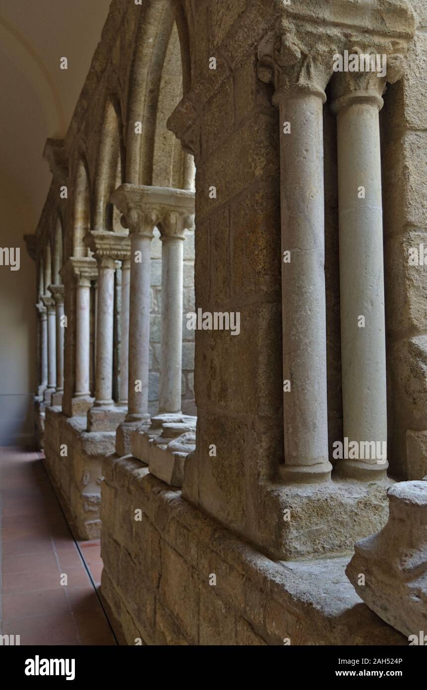 Spalten in die Kirche und das Kloster des Heiligen Franziskus. Évora, Alentejo, Portugal Stockfoto