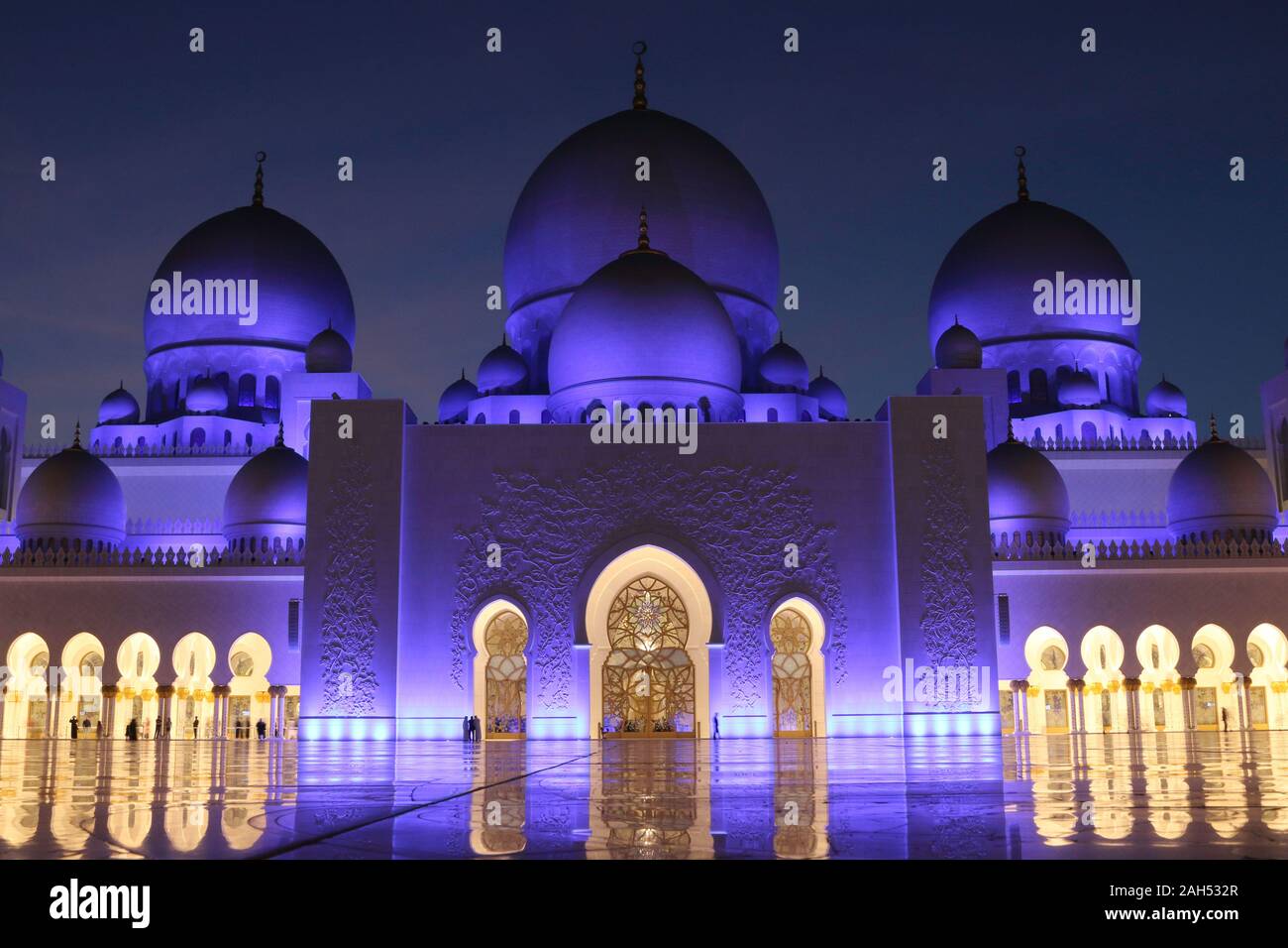 Sheikh Zayed Grand Mosque in Abu Dhabi, Vereinigte Arabische Emirate. Stockfoto