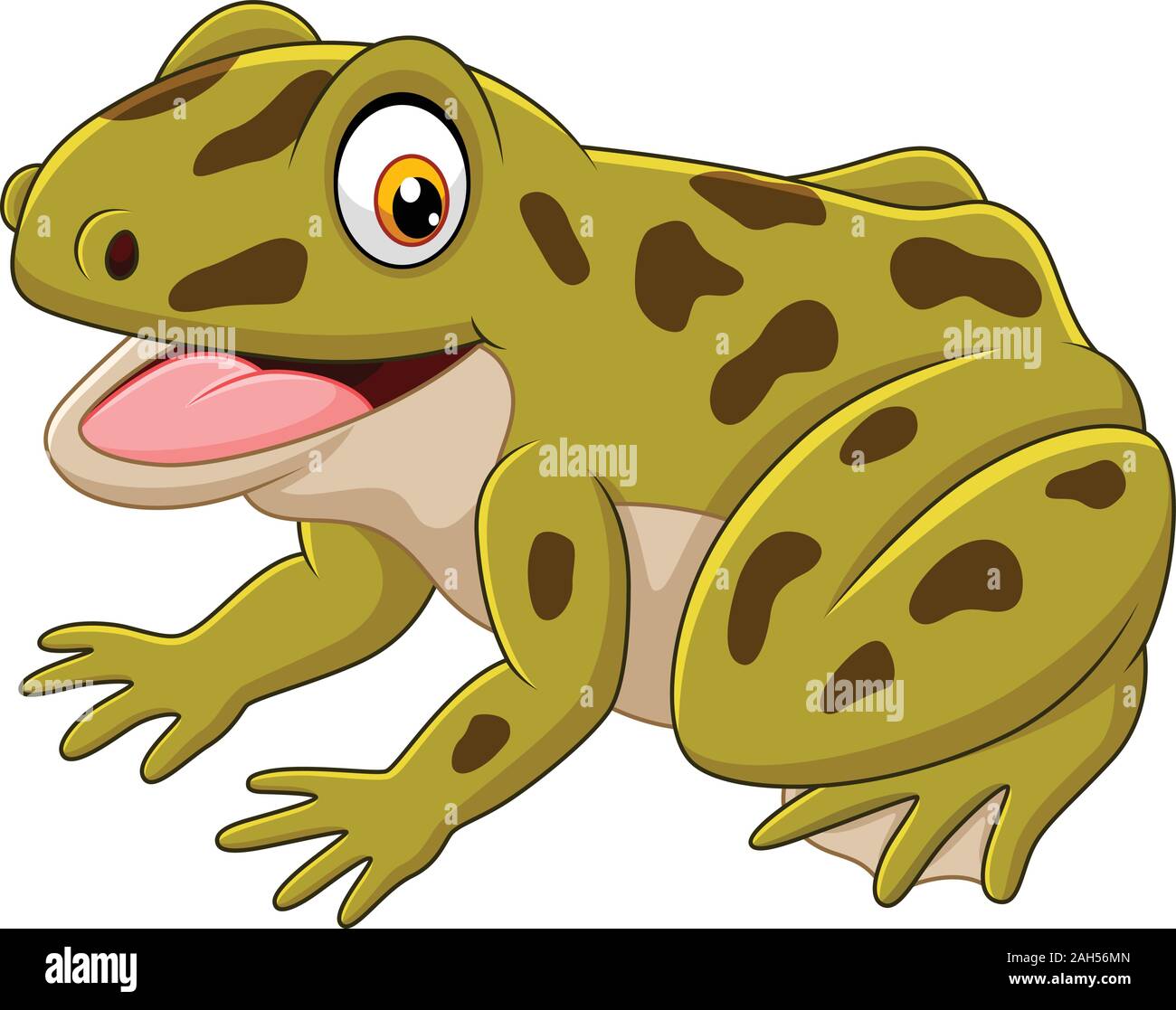 Cartoon happy Green frog Stock Vektor