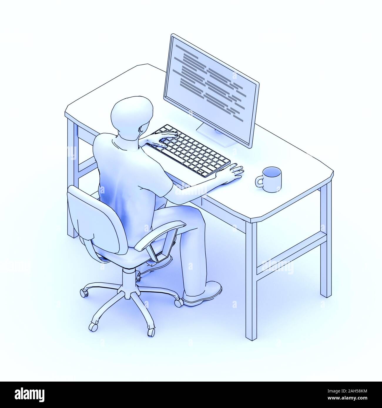 Programmierung Konzept, isometrische 3D-Darstellung Stockfoto
