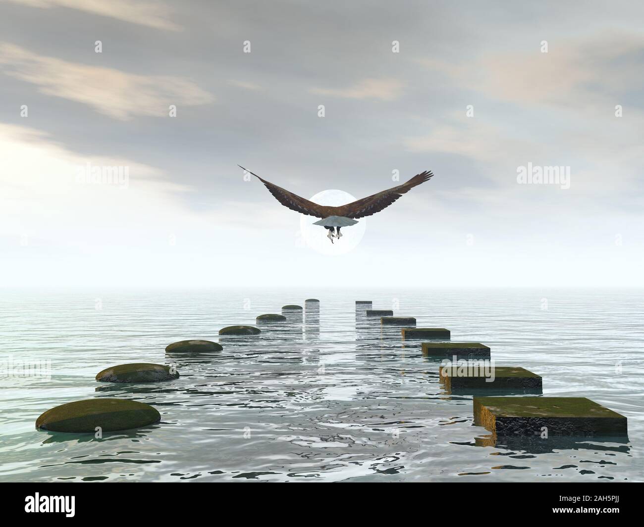 Der Weg zu wählen, eine Entscheidung, eagle Wahl - 3D-Rendering machen Stockfoto