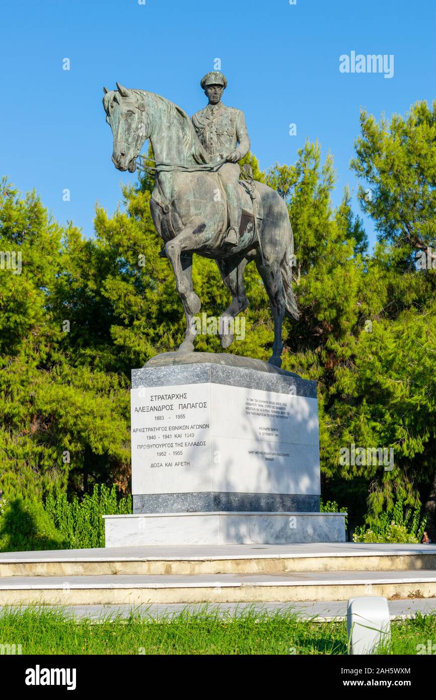 Athen, Griechenland - 30. August 2019: Alexandros Papagos, griechische Feldmarschall und ehemaliger Ministerpräsident Stockfoto
