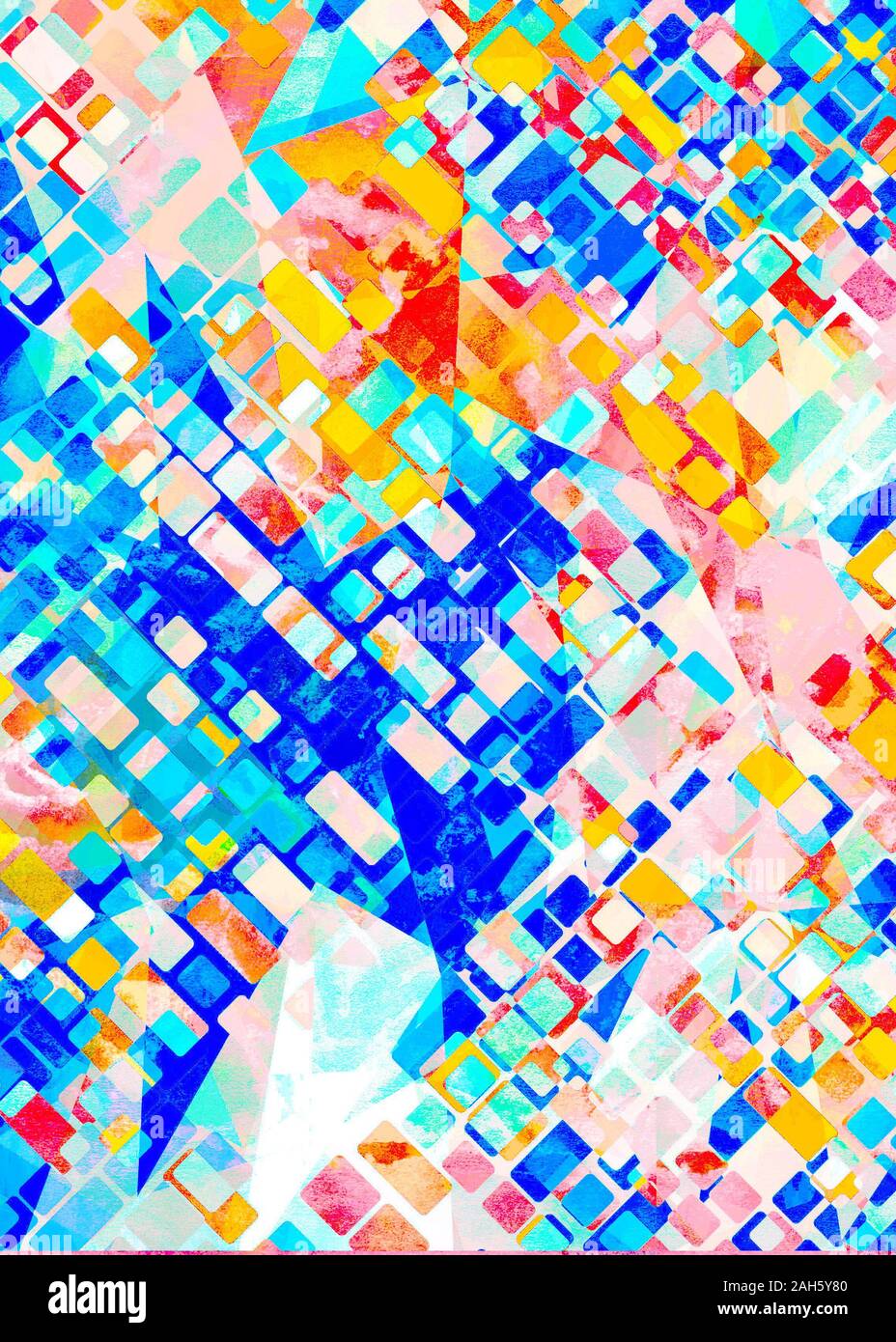 Bunte blau Aquarell handgemachte Malerei und digitale gemacht Hintergrund Stockfoto