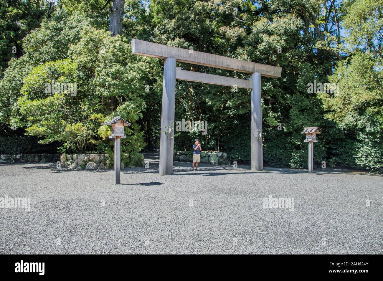 Tori auf der Ise Grand Schrein von Ise Japan 2016 Stockfoto