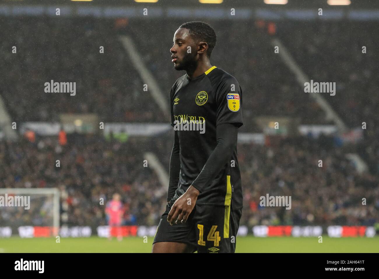 21. Dezember 2019, der Weißdorn, West Bromwich, England; Sky Bet Meisterschaft, West Bromwich Albion v Brentford: Josh Dasilva (14) von Brentford während des Spiels Credit: Mark Cosgrove/News Bilder Stockfoto