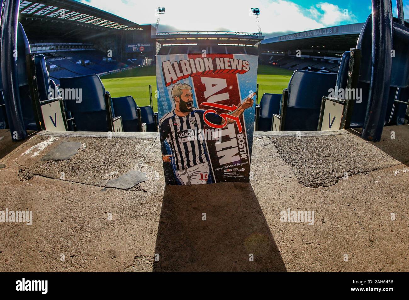 21. Dezember 2019, der Weißdorn, West Bromwich, England; Sky Bet Meisterschaft, West Bromwich Albion v Brentford: Eine allgemeine Ansicht der Hawthorns und dem heutigen Programm Credit: Mark Cosgrove/News Bilder Stockfoto