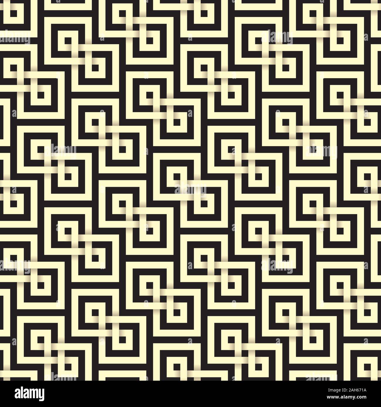 Papier schneiden nahtlose Muster in Keltischer Knoten Stil. Kachelbar vector Hintergrund mit 3D-Effekt. Stock Vektor