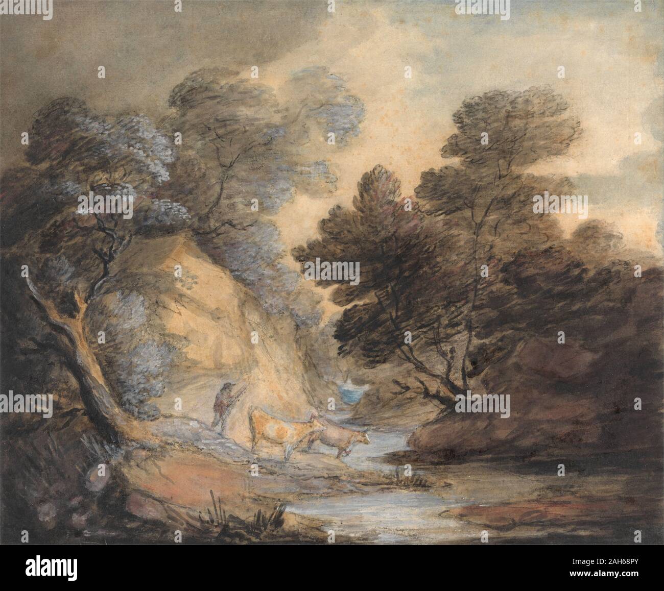 Flusslandschaft von Thomas Gainsborough Stockfoto