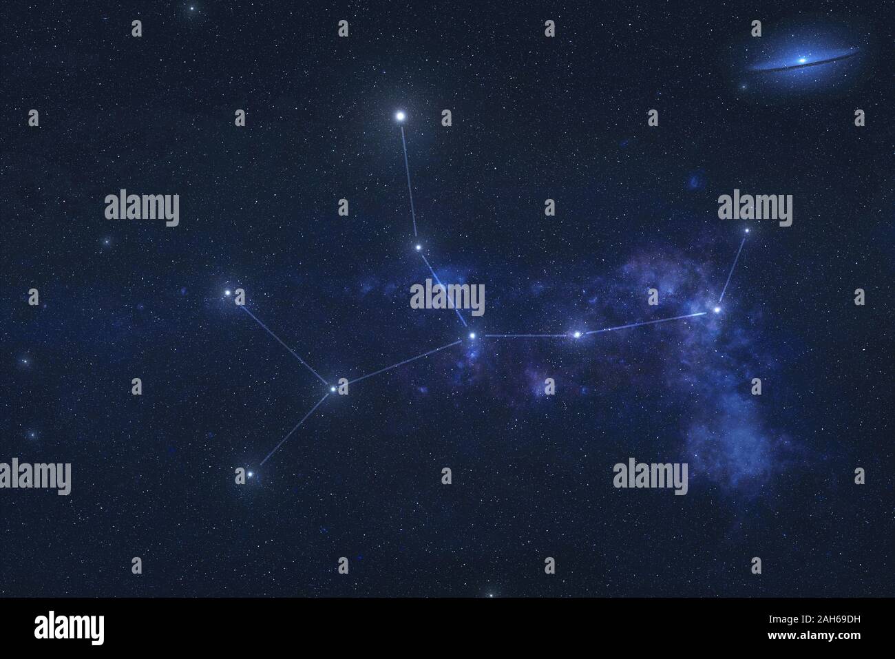Virgo Sternbild Sterne Im Weltraum Sternzeichen Jungfrau Konstellation Linien Elemente Dieses Bild Wurde Von Der Nasa Eingerichtet Stockfotografie Alamy