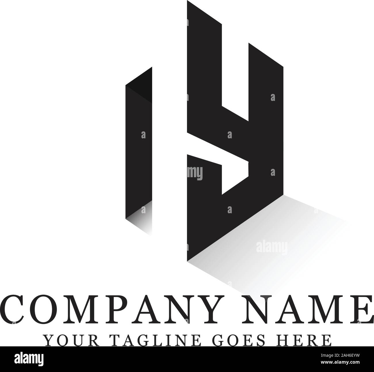 N v Logo Designs mit negativen Raum Vektor Stock Vektor