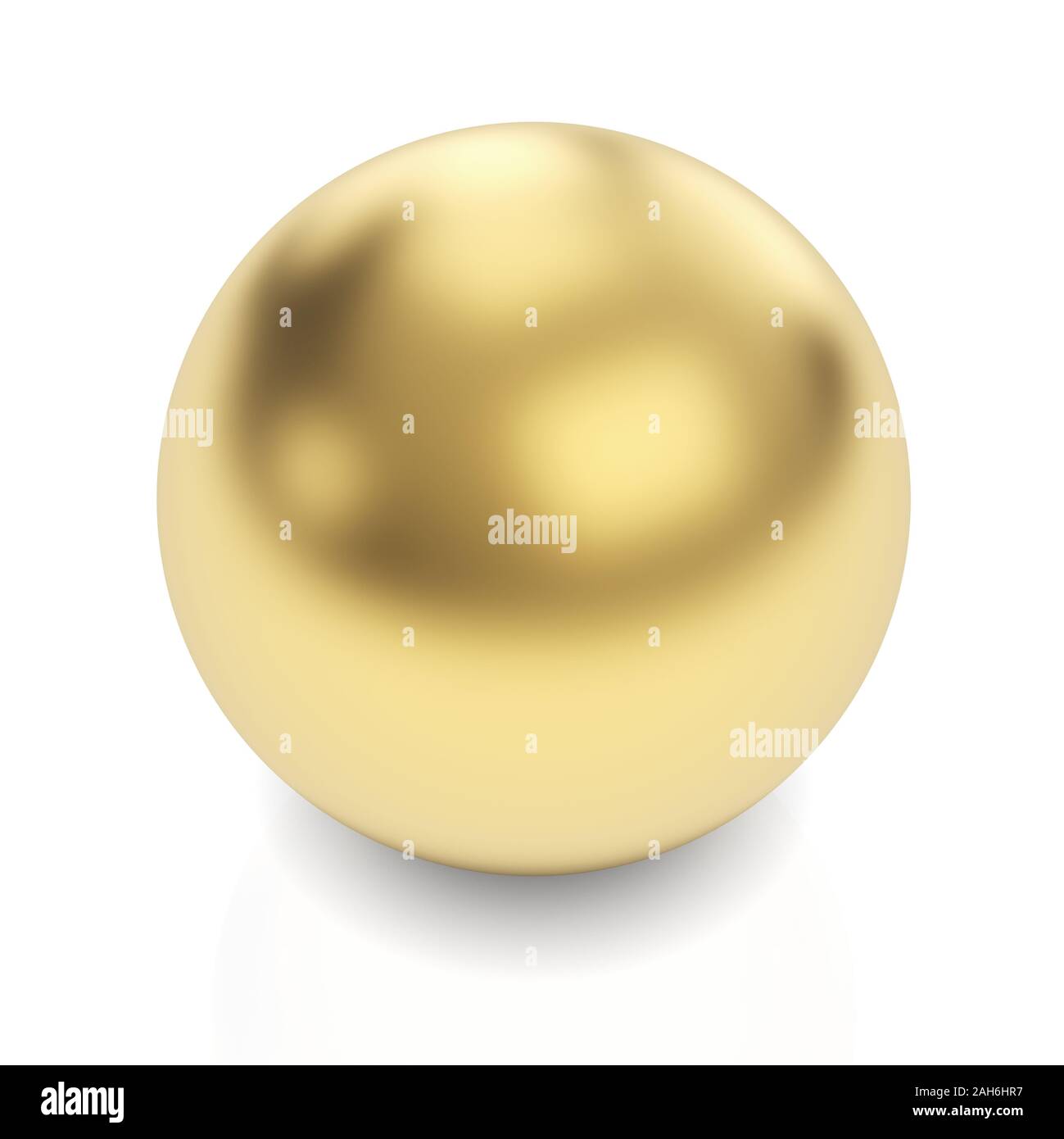 Goldene Kugel 3D-Render mit Freistellungspfad Stockfoto