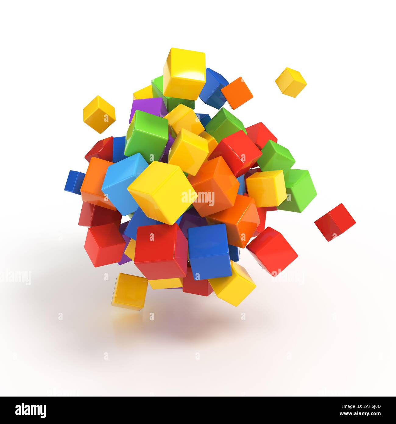 Geschäftskonzept - 3D-block Würfel rendern auf Weiß Stockfoto