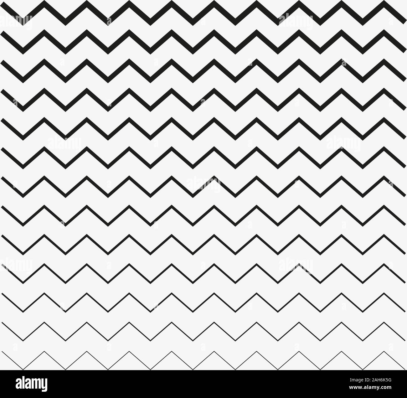 Zig Zag horizontale Linien auf. Vector Illustration, flache Bauform. Stock Vektor