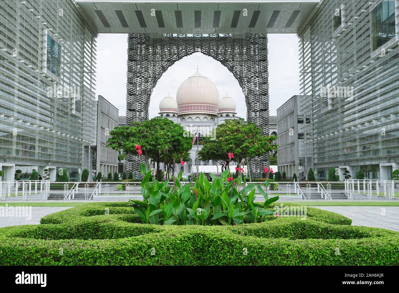 Palast der Justiz Istana Kehakiman Gebäude in Putrajaya, Malaysia. Stockfoto