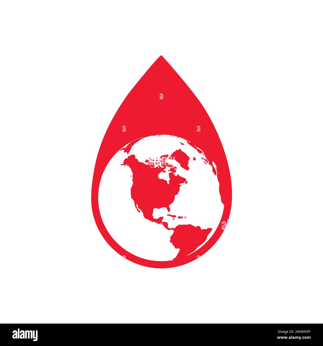 Rückgang der roten Blutkörperchen mit dem Planeten Erde Symbol. Stock Vektor