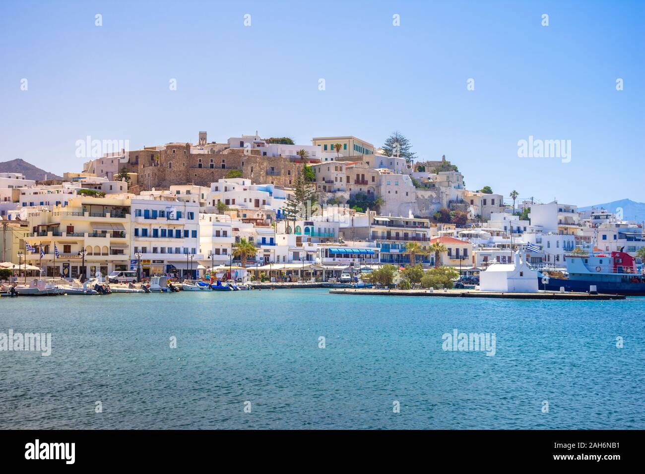 Chora der Insel Naxos, Kykladen, Griechenland. Stockfoto