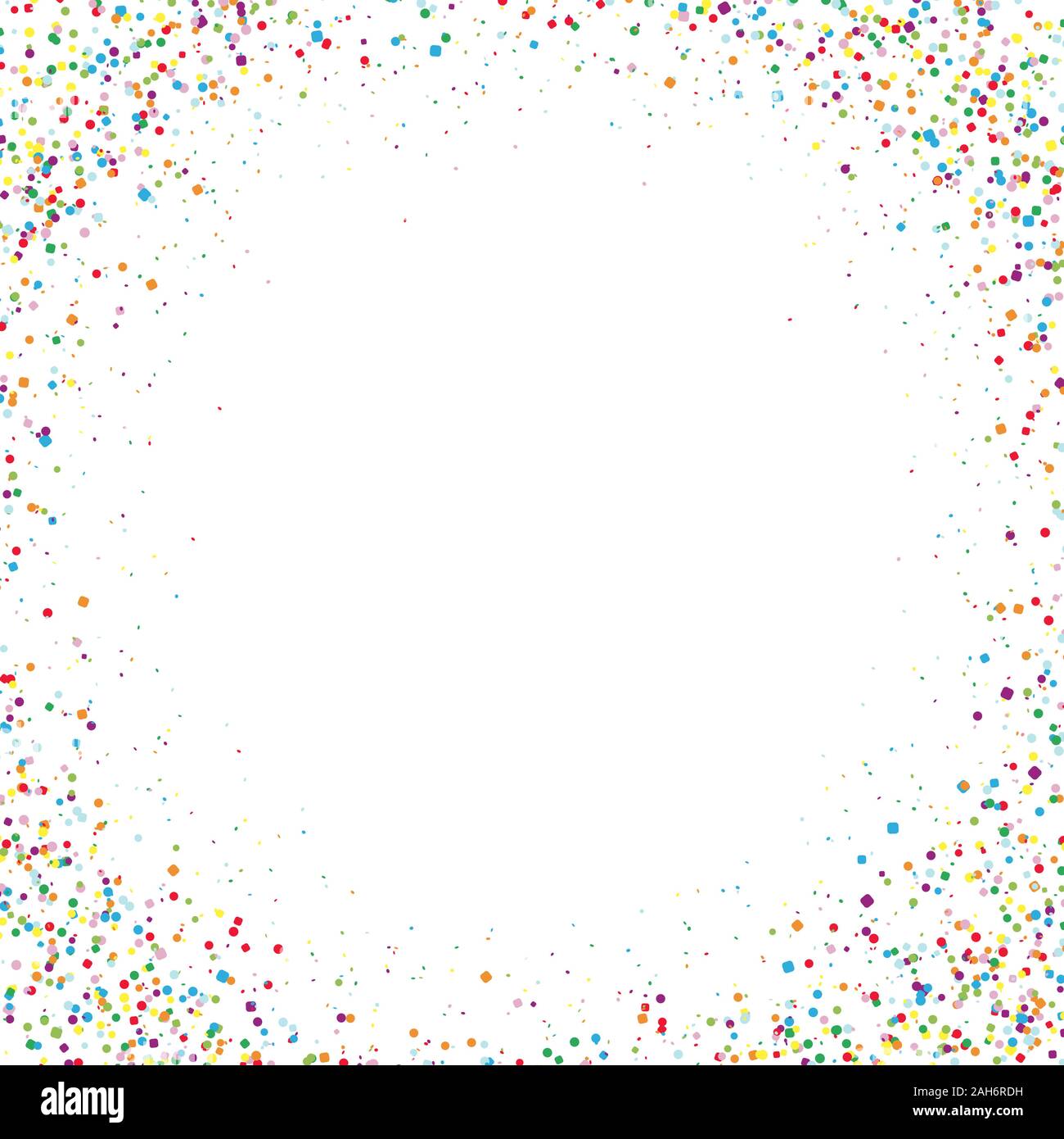 Vector Illustration von bunten Konfetti Ecken mit freien mittleren für Fasching oder Party time auf weißem Hintergrund Stock Vektor
