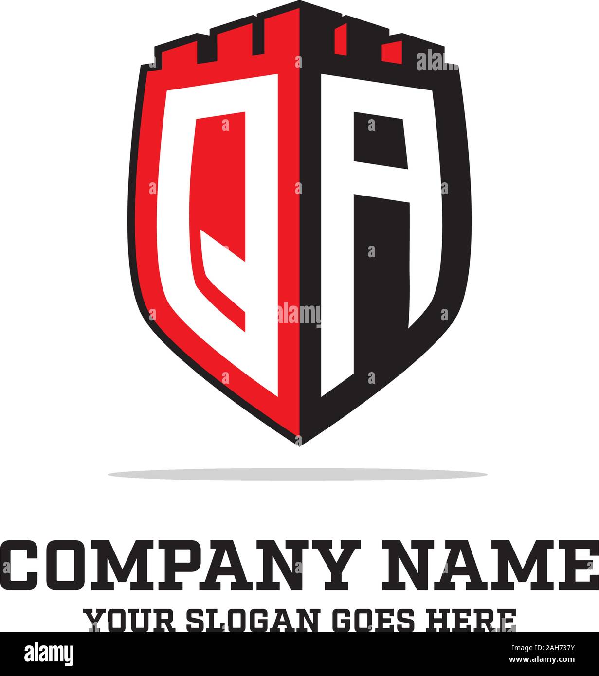 Q eine anfängliche Logo Designs, Shield Logo Vorlage, Schreiben logo Inspirationen, Schutzvorrichtungen verwendet werden können, Sicherheit, Emblem logo Marke Stock Vektor